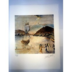 Salvador Dali cm 50x65 carta BFK RIVES firmato a matita timbro artista