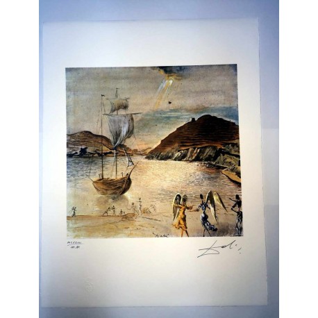 Salvador Dali cm 50x65 carta BFK RIVES firmato a matita timbro artista