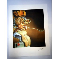 Salvador Dali cm 50x65 carta BFK RIVES firmato a matita timbro artista