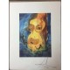 Salvador Dali cm 50x65 carta BFK RIVES firmato a matita timbro artista