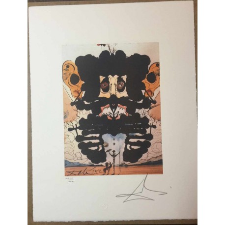 Salvador Dali cm 50x65 carta BFK RIVES firmato a matita timbro artista