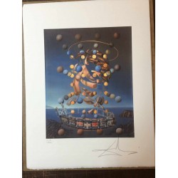 Salvador Dali cm 50x65 carta BFK RIVES firmato a matita timbro artista