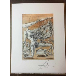 Salvador Dali cm 50x65 carta BFK RIVES firmato a matita timbro artista