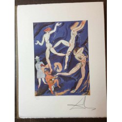 Salvador Dali cm 50x65 carta BFK RIVES firmato a matita timbro artista