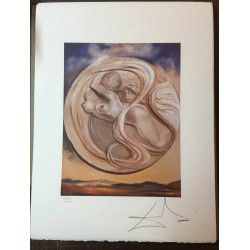 Salvador Dali cm 50x65 carta BFK RIVES firmato a matita timbro artista