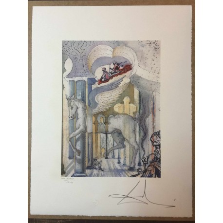 Salvador Dali cm 50x65 carta BFK RIVES firmato a matita timbro artista