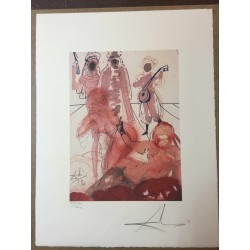 Salvador Dali cm 50x65 carta BFK RIVES firmato a matita timbro artista