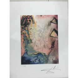 Salvador Dali cm 50x65 carta BFK RIVES firmato a matita timbro artista