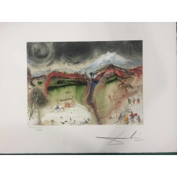 Salvador Dali cm 50x65 carta BFK RIVES firmato a matita timbro artista