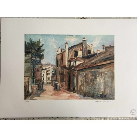 Utrillo Maurice Litografia cm 50x70 con autentica edizione 1995