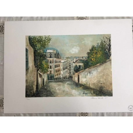 Utrillo Maurice Litografia cm 50x70 con autentica edizione 1995