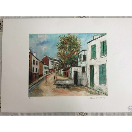 Utrillo Maurice Litografia cm 50x70 con autentica edizione 1995