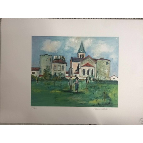 Utrillo Maurice Litografia cm 50x70 con autentica edizione 1995