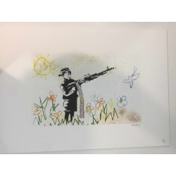 Banksy edícia POW 50x70 cm - Banksy s certifikátom