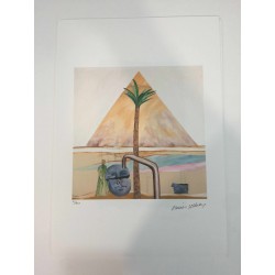 David Hockney Lithographie 50x35 cm Spadem Edition mit Zertifikat