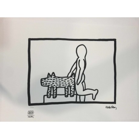 Keith Haring Lithographie 50x70 cm mit Zertifikat