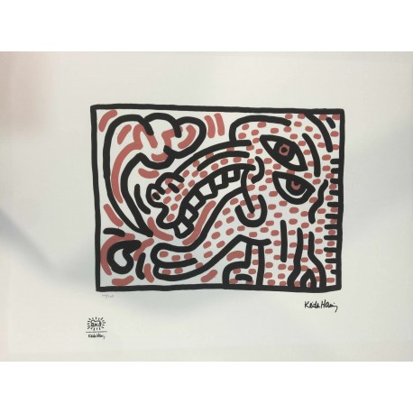 Keith Haring Lithographie 50x70 cm mit Zertifikat