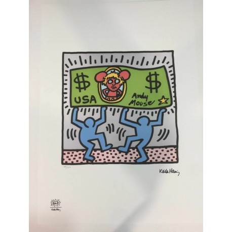 Keith Haring Lithographie 50x70 cm avec certificat